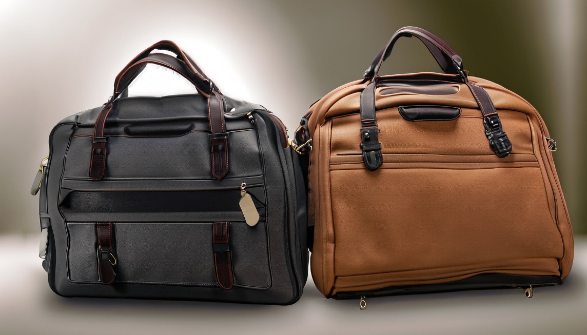 selection of duffel bags in different colors and styles