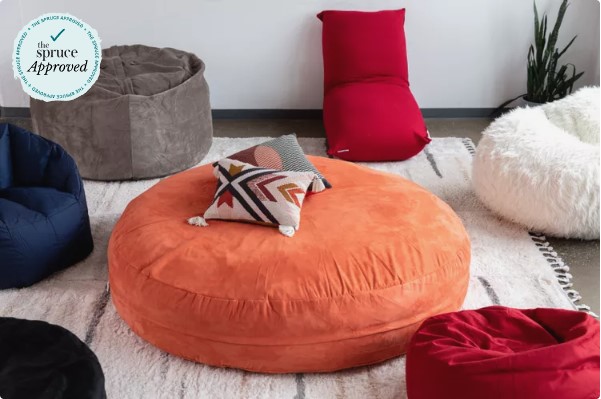 selection of bean bag chairs in different styles and colors