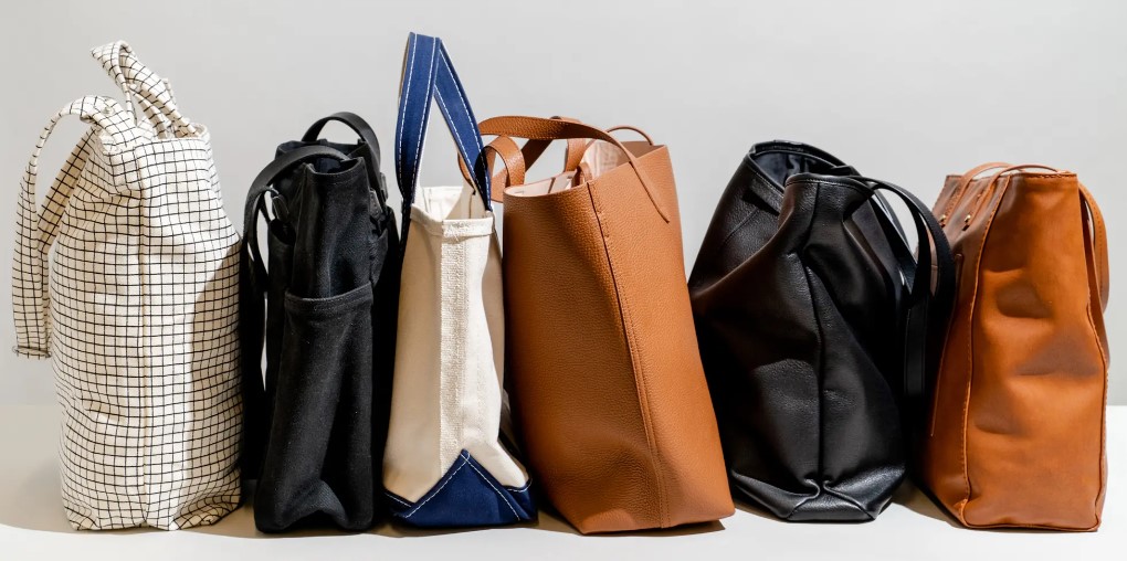 selection of everyday bags in different colors and styles