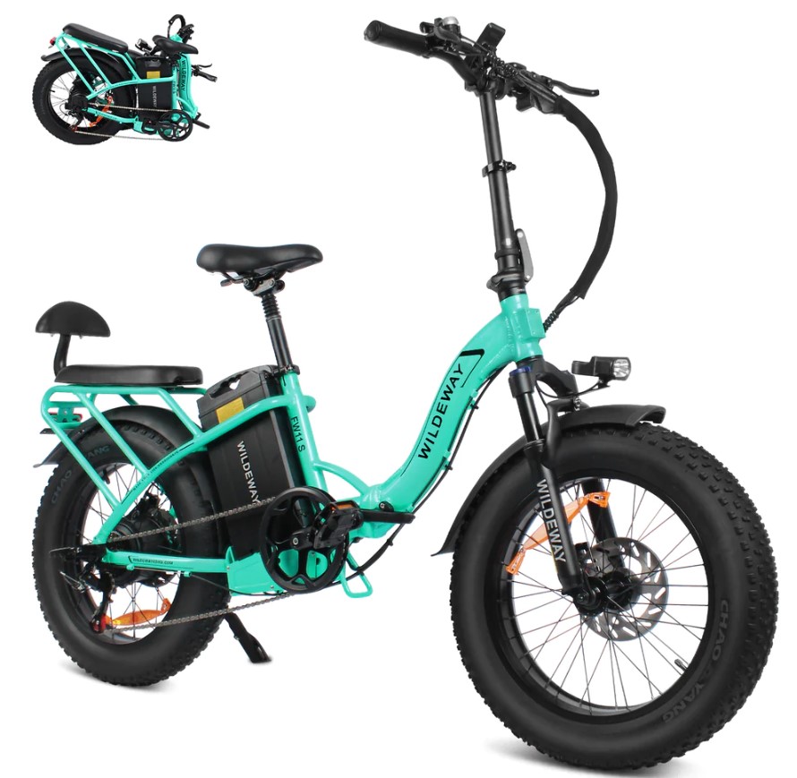 selection of folding electric bikes in different colors and styles