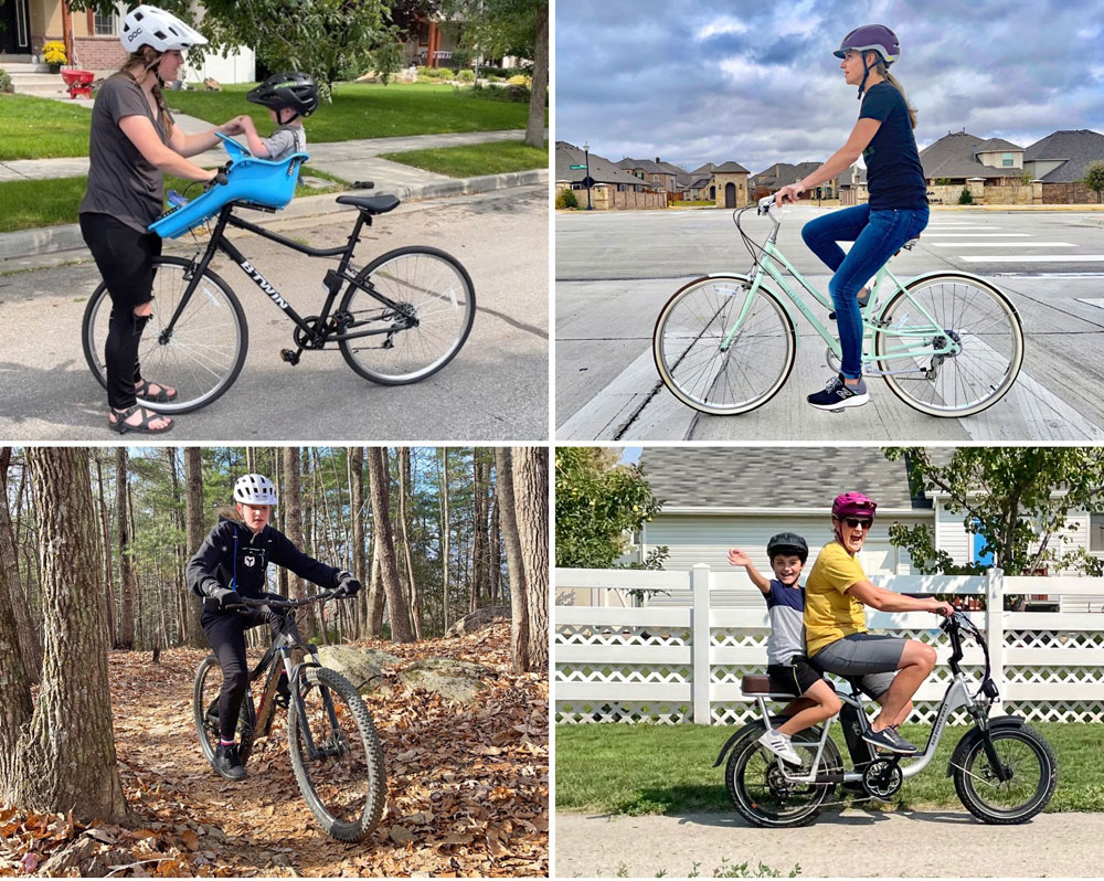 selection of women's road bikes in different colors and styles